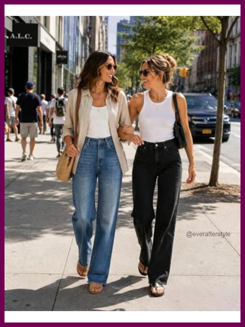 High Waisted Straight Leg Jeans with Raw Hem Stretchy Denim Tummy Control - Picture 2 of 6